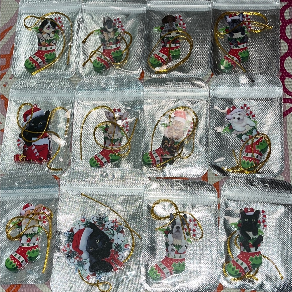 New Christmas Pet Ornaments Set 12 Total